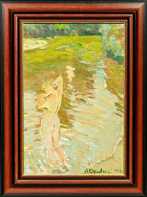 Орловский Андрей Львович (1928-2004). Купальщица у реки. Светлый день. 1993.