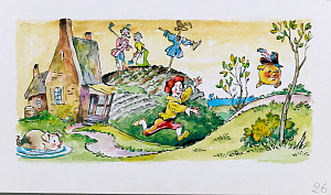 Елисеев Анатолий Михайлович (р. 1930). 
Иллюстрация к сказке "Колобок". 1980-е.