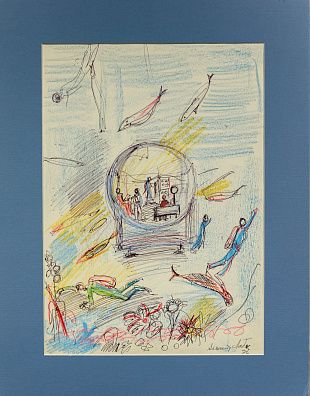 Лабас Александр Аркадьевич (1900-1983). Аквалангисты работают (вариант). Из серии "Океан". 1976.