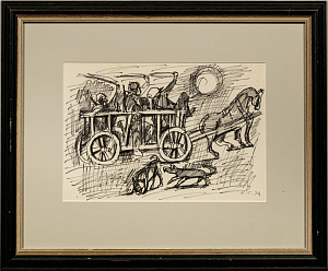 Смолин Александр Александрович (1927-1994). (?).
Иллюстрация к сборнику рассказов И.Бабеля "Конармия". 1974.