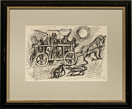 Смолин Александр Александрович (1927-1994). (?).
Иллюстрация к сборнику рассказов И.Бабеля "Конармия". 1974.