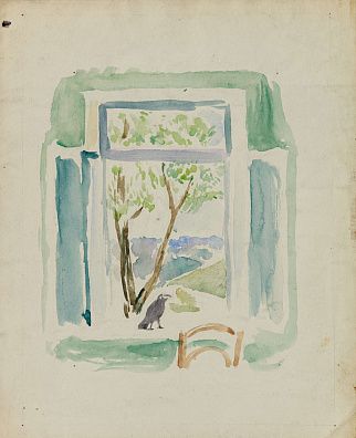 Казенин Леонид Александрович (1897-1965). Пейзаж в окне. Середина ХХ века.