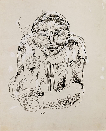 Флоренский Александр Олегович (р.1960). 
Портрет старой эвенкийки. 1970-е.