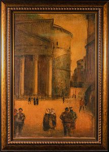 Глюкман (Гликман) Григорий Ефимович (1898-1973).
Вид Рима перед Пантеоном. Середина 1920-х - 1950-е.