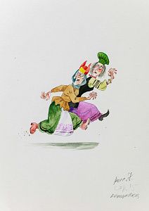 Елисеев Анатолий Михайлович (р. 1930). Иллюстрация к "Сказке о царе Салтане" А.С.Пушкина(?). 1980-е.