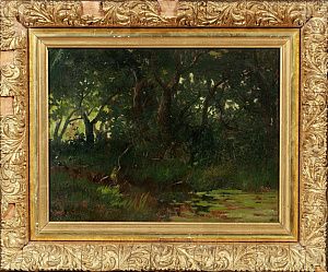 Неизвестный художник. Россия. Лесная чаща. Конец XIX века.