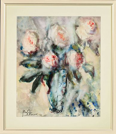 Яснопольская Вера Леонидовна (1916-1996). Натюрморт с розами.  1960-е - 1970-е.