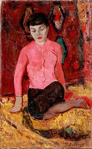 Антонов Федор Васильевич (1914-1994). Девушка в розовой кофте. 1940-е.