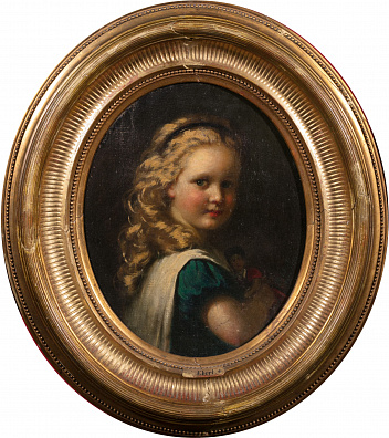 Антон Эберт (Anton Ebert) (1845-1896).
Девочка с куклой. 1869.