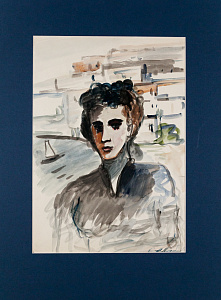 Лабас Александр Аркадьевич (1900-1983). 
Портрет женщины у реки. Из серии "Портреты" 1958.