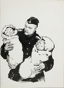 Лурье Аркадий Александрович (1916-1990). Матрос с младенцами. 1950-е -1960-е.