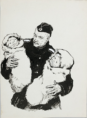 Лурье Аркадий Александрович (1916-1990). Матрос с младенцами. 1950-е -1960-е.