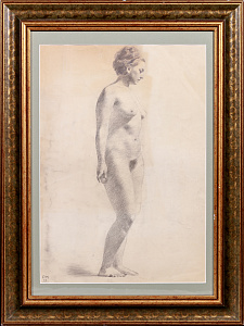Мальцев Петр Тарасович (1907-1993). Обнаженная с розой. 1929.