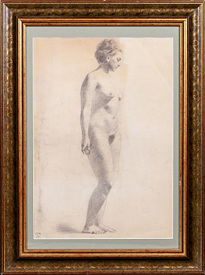 Мальцев Петр Тарасович (1907-1993). Обнаженная с розой. 1929.