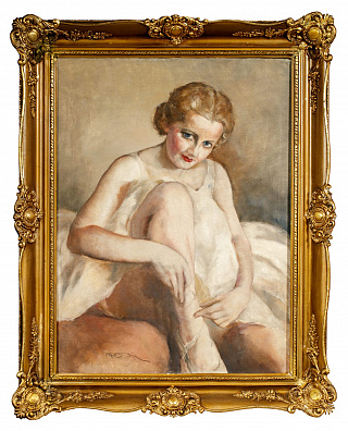 Пал Фрид (Pal Fried) (1893-1976). 
Балерина в белом. 1950-е - 1960-е.