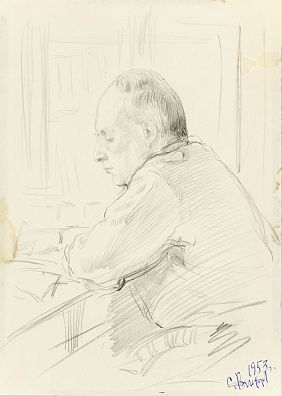 Викторов Сергей Павлович (1916-1977). 
Портрет академика А.Н.Несмеянова. 1953.