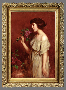 Штембер (Штемберг) Виктор Карлович (1863-1921) .
Девушка с цветком. Конец XIX - начало ХХ века.