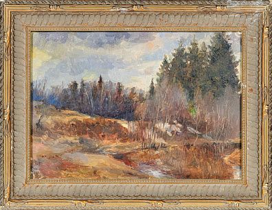 Антропов Иван Григорьевич (1888-1963). Река Воря. Деревня Репихово. 1950-е - 1960-е.