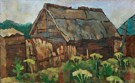 Неизвестный художник. Россия. Деревенский сарай. 1950-е.