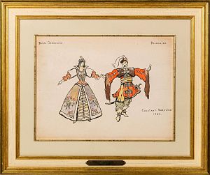 [Академик ИАХ] Коровин Константин Алексеевич (1861-1939).
Эскиз мужского и женского костюмов к сцене исполнения полонеза в опере "Борис Годунов". 1934.