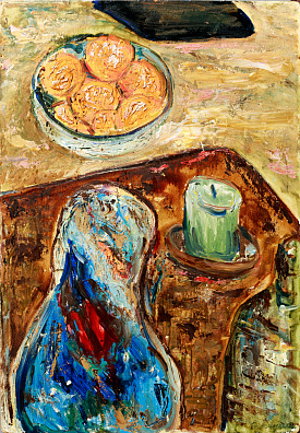 Белевская Элеонора Михайловна (р. 1940).Натюрморт с мандаринами. 1990-е.