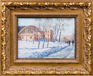 Тихомиров Леонид Петрович (1925-2016). У бассейна Динамо. 1957.