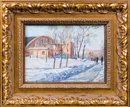 Тихомиров Леонид Петрович (1925-2016). У бассейна Динамо. 1957.