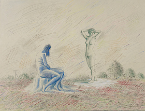 Басыров Гариф Шарипович (1944-2004). 
Лист №3. Из серии "Штудия". 1989.