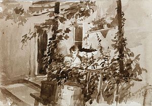 Гросицкий Сергей Николаевич (1876-1933). 
За чтением. 1928.