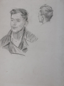 Иогансон Борис Владимирович (1893-1973). Мужской портрет. Наброски. 1950-е.