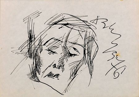 Зверев Анатолий Тимофеевич (1932-1986). Портрет с закрытыми глазами. 1976.