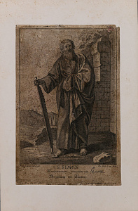 Мартин Энгельбрехт (Martin Engelbrecht) (1684-1756).
Святой Апостол Симон. Середина XVIII века.