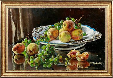 Лорис-Меликян Рубен Иосифович (1903-1948). 
Натюрморт с персиками и виноградом. Вторая четверть ХХ века.