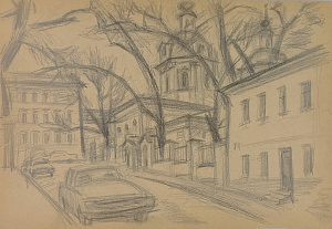 Тукачев Леонид Лаврентьевич (1928-1998). Городской пейзаж. 1980.