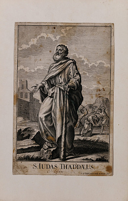 Иоганн Андреас Пфеффель младший (Pfeffel Johann Andreas the Younger) (1715-1768).
Святой Апостол Иуда. Середина XVIII века.