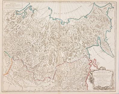 Робер де Вогонди (Robert de Vaugondy) (1688-1766); Дидье Робер де Вогонди (Didier Robert de Vaugondy) (1723-1786). Карта восточной части Российской империи. 1750.