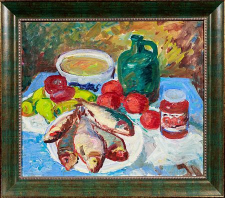 Басов Яков Александрович (1914-2004). Натюрморт с зеленым кувшином. 1962.