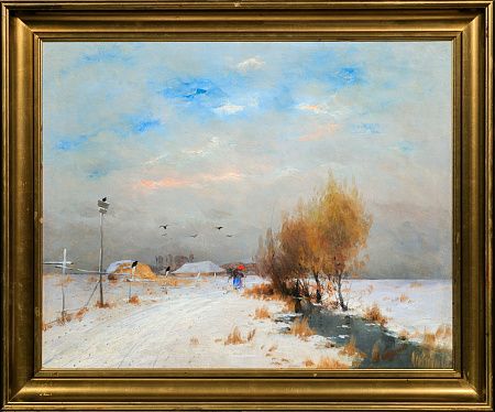 Богданов Николай Григорьевич (1850–1892). Зимний пейзаж. Конец XIX века.