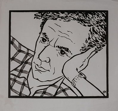 Могилевский Юрий Борисович (1924-2002).Портрет академика Л.Д.Ландау. 1967.