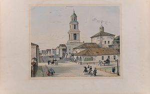 Турнерелли Эдуард Петрович (Edward Tracy Turnerelli) (1813-1896). Воскресенская улица в Казани. Вторая треть XIX века.