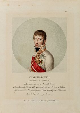 Филипп Велин (Philipp Velyn) (1787-1836) по оригиналу (Марии Терезы ??де Нуаретера) (Marie Thеrеse de Noireterre) (1760 – ок.1819).
Портрет Шарля Луи, эрцгерцога Австрии. Начало XIX века.