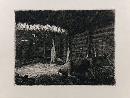 Завьялов Василий Васильевич (1906-1972). В хлеву. 1928.