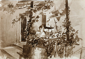 Гросицкий Сергей Николаевич (1876-1933). За чтением. 1928.