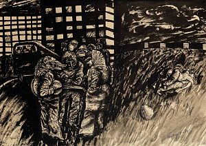 Басыров Гариф Шарипович (1944-2004). Вечер. Из серии "Наш микрорайон". 1974.