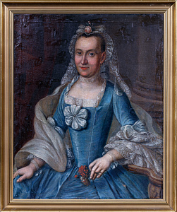 Неизвестный художник. Россия.Портрет дамы в голубом платье. Вторая половина XVIII век.