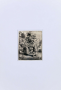 Адриан ван Остаде (Adriaen van Ostade) (1610-1685).
Мужчина и женщина. Фототипия из альбома Д.А. Ровинского "Полное собрание гравюр Адриана Ван-Остаде". 1912.