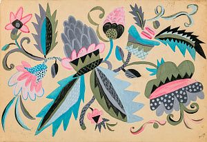 Пуни Иван (Жан) Альбертович (Jean Albert Pougny) (1892-1956). Эскиз росписи ткани(?). Первая четверть ХХ века.