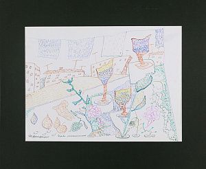 Кропивницкий Евгений Леонидович (1893-1979). 
Разные растения на окне. 1970-е.