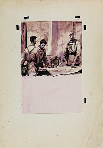 Лурье Аркадий Александрович (1916-1990).Стратегия. Эскиз иллюстрации к книге Ю.Д. Дмитриева "Рассказы о Григории Ивановиче Котовском". 1961.