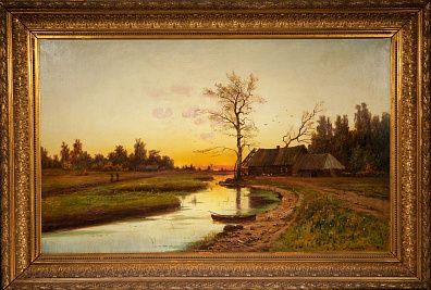Воронков Василий Егорович (1859- не ранее 1906). Вечерний пейзаж. Конец XIX века.